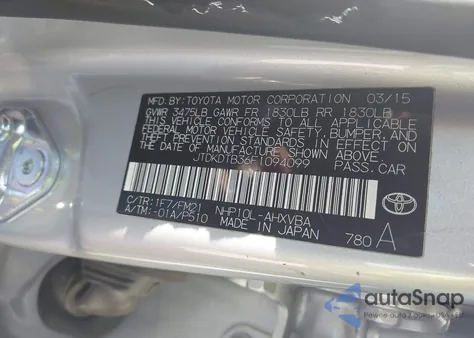 2015 Toyota Prius C Two from USA, damaged, VIN JTDKDTB36F1094099